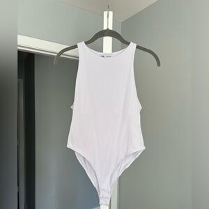 Zara White Halter Sleeveless Bodysuit